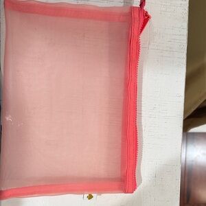 kate spade Coral Mesh Cosmetic Bag